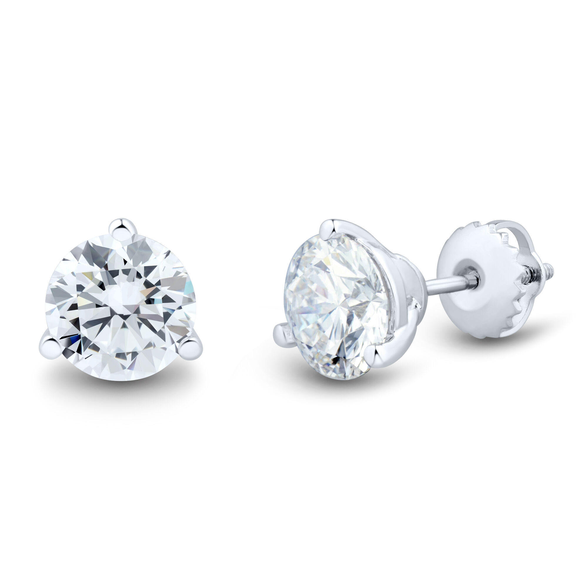 Buy Wavy Sterling Silver Lab Grown Diamond Stud Earring for Women at  Amazon.in